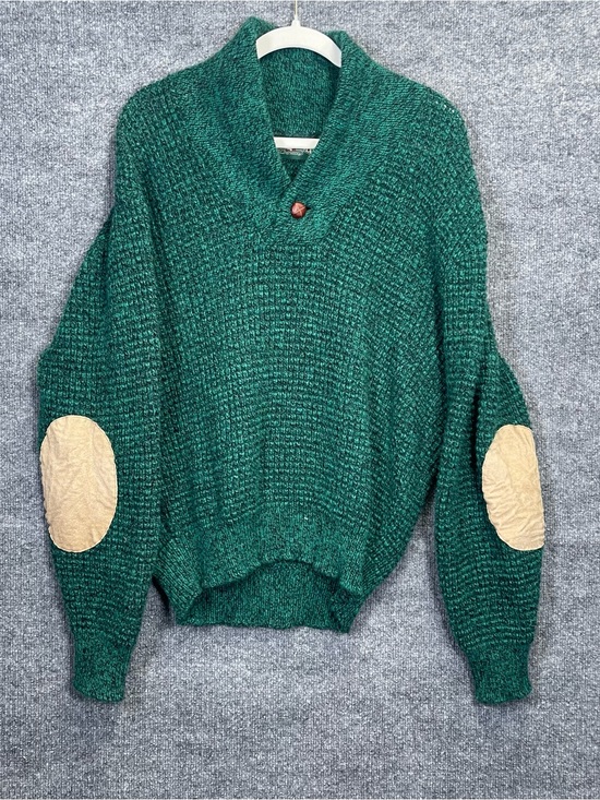 American Eagle Outfitters Other - Vintage American Eagle Mens Medium Green Wool Knit Patch Elbow Grandpa Sweater